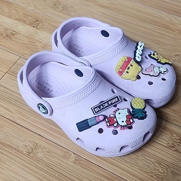 Girls bright light pink crocs sz 10 C - Picture 2 of 5